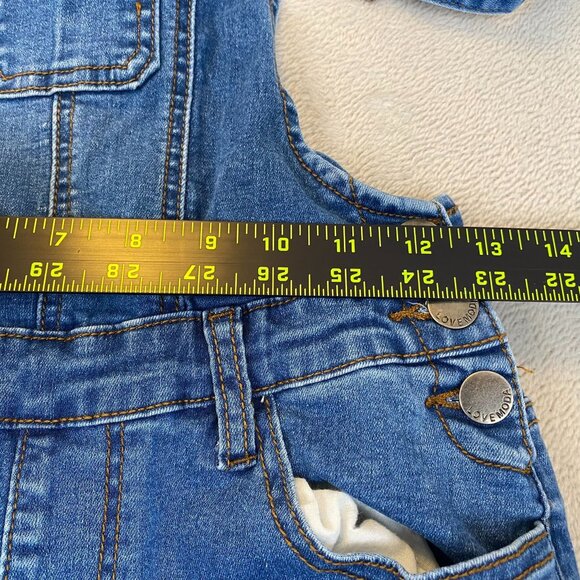 Love Moda Women's Overalls Small Bib Skinny Distressed Casual Y25 Blue Denim - Picture 5 of 11